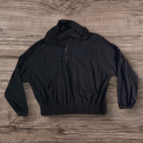 Rae Mode - Black Half-Zip Women’s Thin Hoodie with Pockets Sz XL - Picture 3 of 5